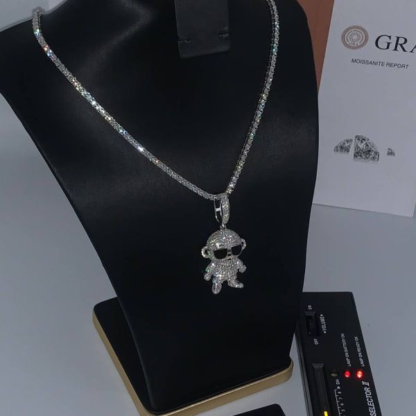 VVS Mossainite Diamond Tennis Neckchain and Iced o