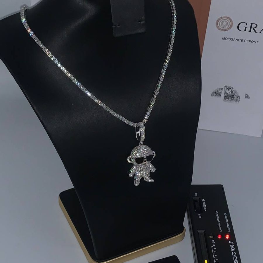 VVS Mossainite Diamond Tennis Neckchain and Iced o